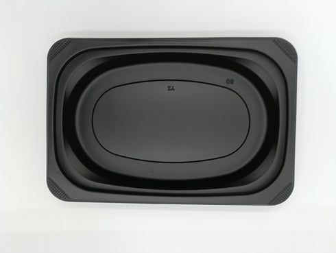 【蓋付き】 黒弁当 23×15 無仕切 【本体50枚・蓋50枚セット】 業務用|OKBマート