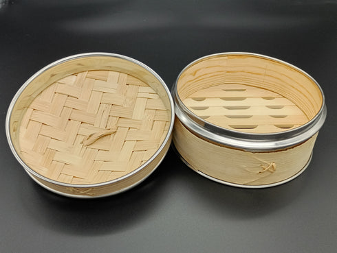 【蓋付き】 ステン巻き せいろ蒸し器 12.5cm 【本体10個・蓋10個セット】