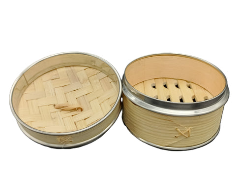 【蓋付き】 ステン巻き せいろ蒸し器 15cm 【本体10個・蓋10個セット】