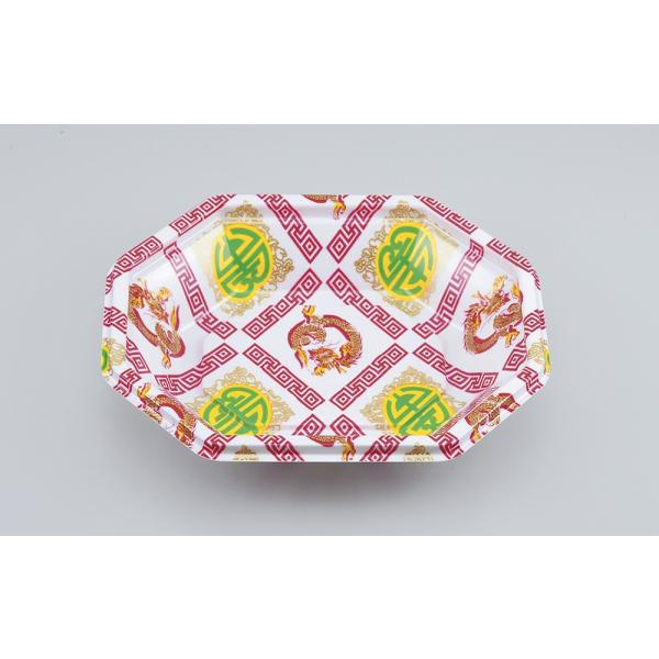 【蓋付き】BF惣菜内23(雷紋赤) 【本体50枚・蓋50枚セット】