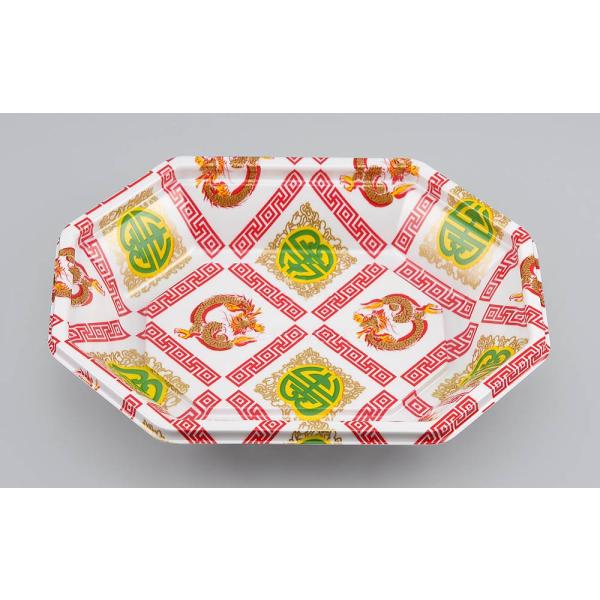 【蓋付き】BF惣菜内24(雷紋赤) 【本体800枚・蓋800枚セット】