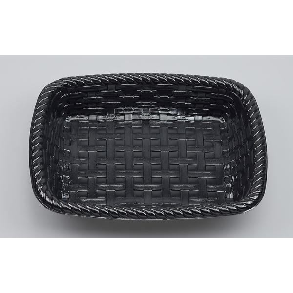 【蓋付き】竹カゴ P-524(黒) 【本体50枚・蓋50枚セット】