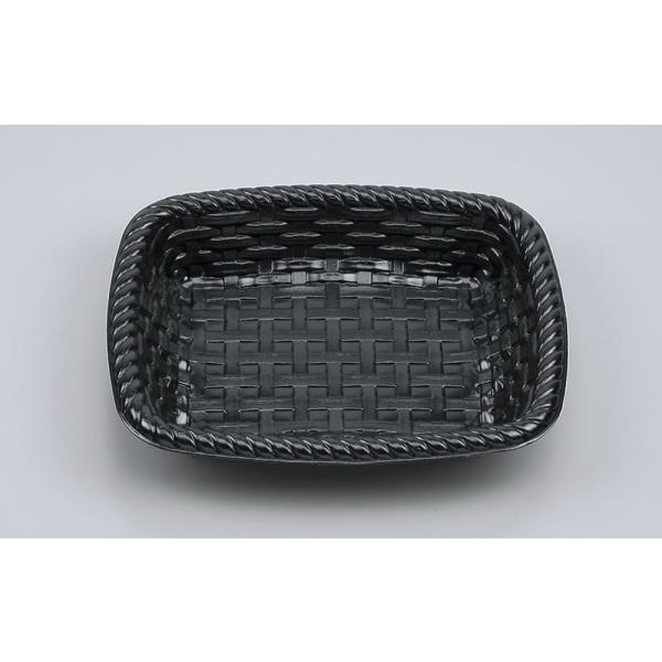 【蓋付き】竹カゴ P-523(黒) 【本体600枚・蓋600枚セット】