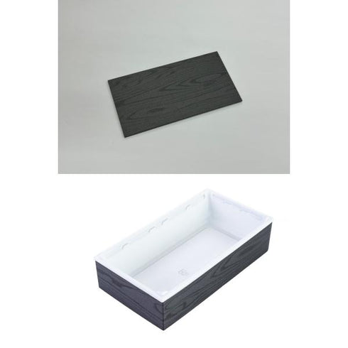 【蓋付き】ワン折重73×38A(CR) 黒焼杉縁 黒焼杉共蓋【フチ50枚・本体(底)50枚・蓋50枚セット】 アクタ 弁当容器 折箱