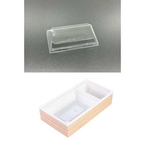 【蓋付き】ワン折重73×38A(CR) 杉縁 K27蓋【フチ50枚・本体(底)50枚・蓋50枚セット】 アクタ 弁当容器 折箱