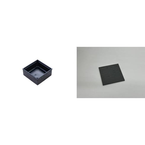 【蓋付き】ワン折重41A(黒) 黒焼杉縁 黒焼杉共蓋【フチ50枚・本体(底)50枚・蓋50枚セット】 アクタ 弁当容器 折箱