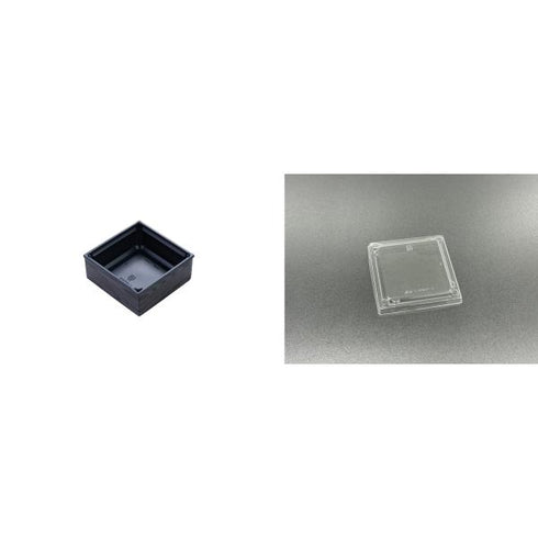 【蓋付き】ワン折重41A(黒) 黒焼杉縁 K高蓋【フチ50枚・本体(底)50枚・蓋50枚セット】 アクタ 弁当容器 折箱