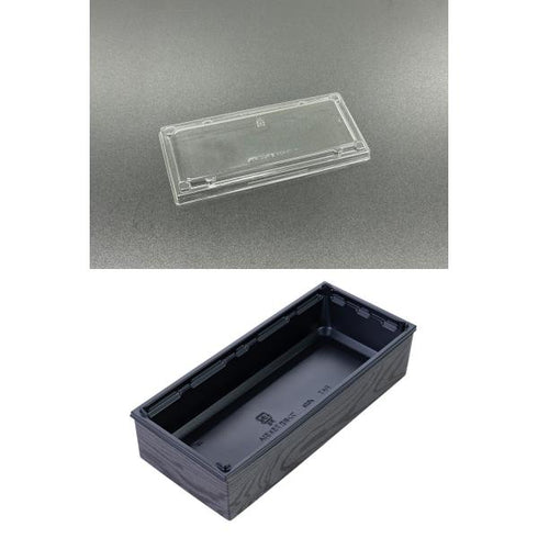 【蓋付き】ワン折重73×31A(黒) 黒焼杉縁 K高蓋【フチ50枚・本体(底)50枚・蓋50枚セット】 アクタ 弁当容器 折箱