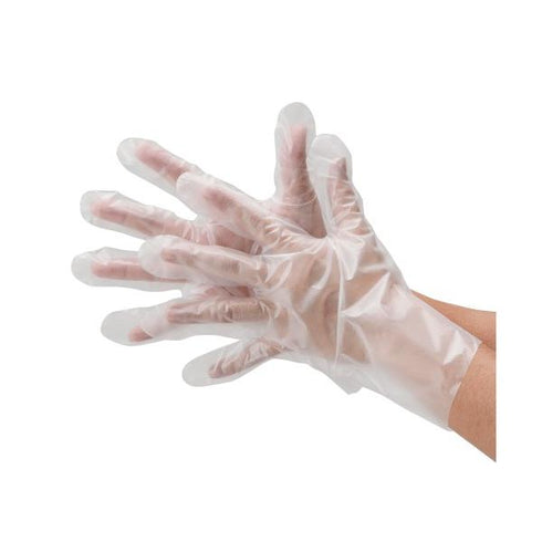 手袋 使い捨て #2018 ポリ手袋エコノミー袋入 クリア L 【100枚】 川西工業 業務用