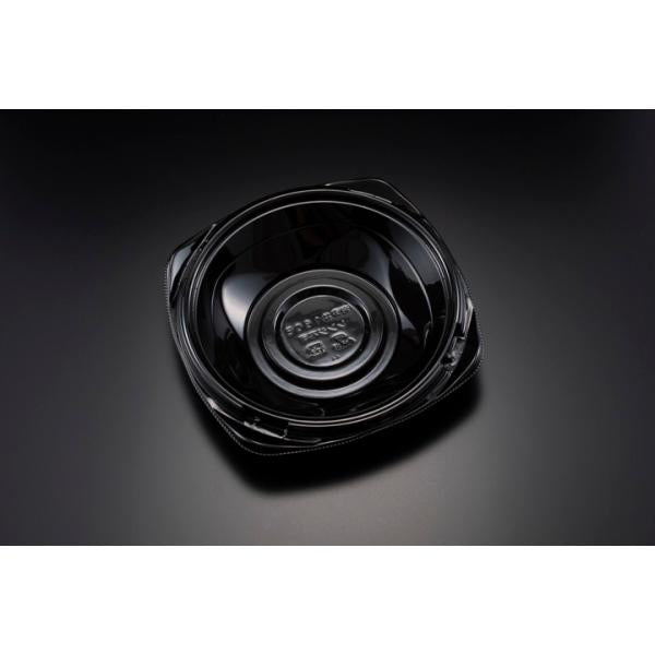 【蓋付き】バイオPET海専丼160B(黒) 【本体800枚・蓋800枚セット】