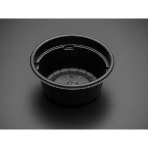 【蓋付き】バイオデリカ 60 BL浅 (黒) 【本体100枚・蓋100枚セット】