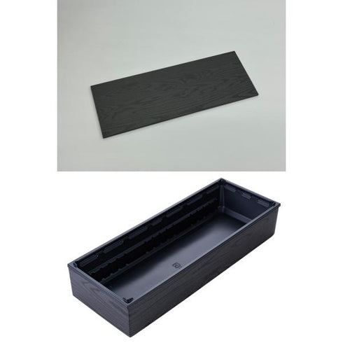 【蓋付き】ワン折重107×40A(黒) 黒焼杉縁 黒焼杉共蓋【フチ25枚・本体(底)25枚・蓋25枚セット】 アクタ 弁当容器 折箱