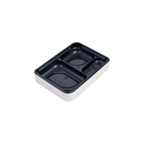 【蓋付き】ワン折SPN65×48 B-33(黒) 白杉縁【フチ50枚・本体(底)50枚・蓋50枚セット】 アクタ 弁当容器 折箱