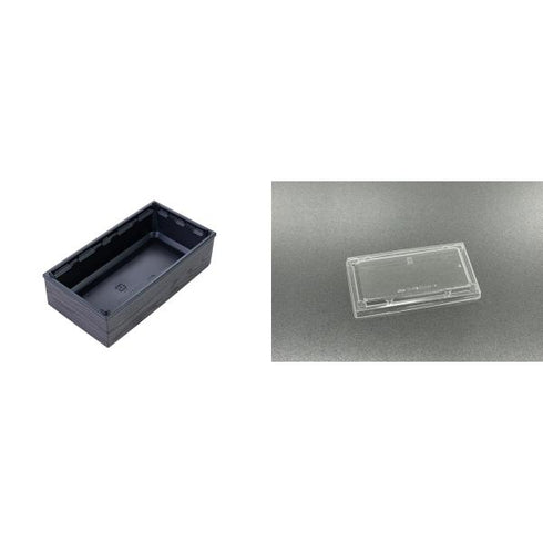 【蓋付き】ワン折重60×31A(黒) 黒焼杉縁 K高蓋【フチ50枚・本体(底)50枚・蓋50枚セット】 アクタ 弁当容器 折箱