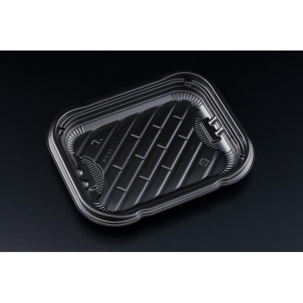 【蓋付き】ペットクッカーデリシェフ18-14B浅(黒) 【本体600枚・蓋600枚セット】