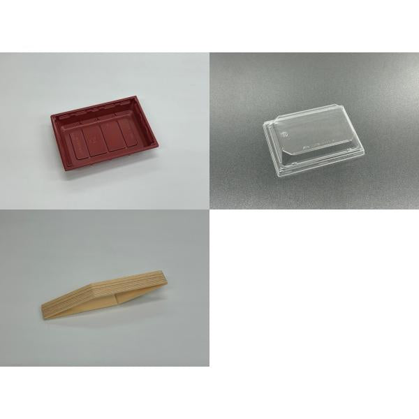 【蓋付き】ワン折重54×38A-30浅型(赤) 杉縁 K27蓋【フチ50枚・本体(底)50枚・蓋50枚セット】 アクタ 弁当容器 折箱